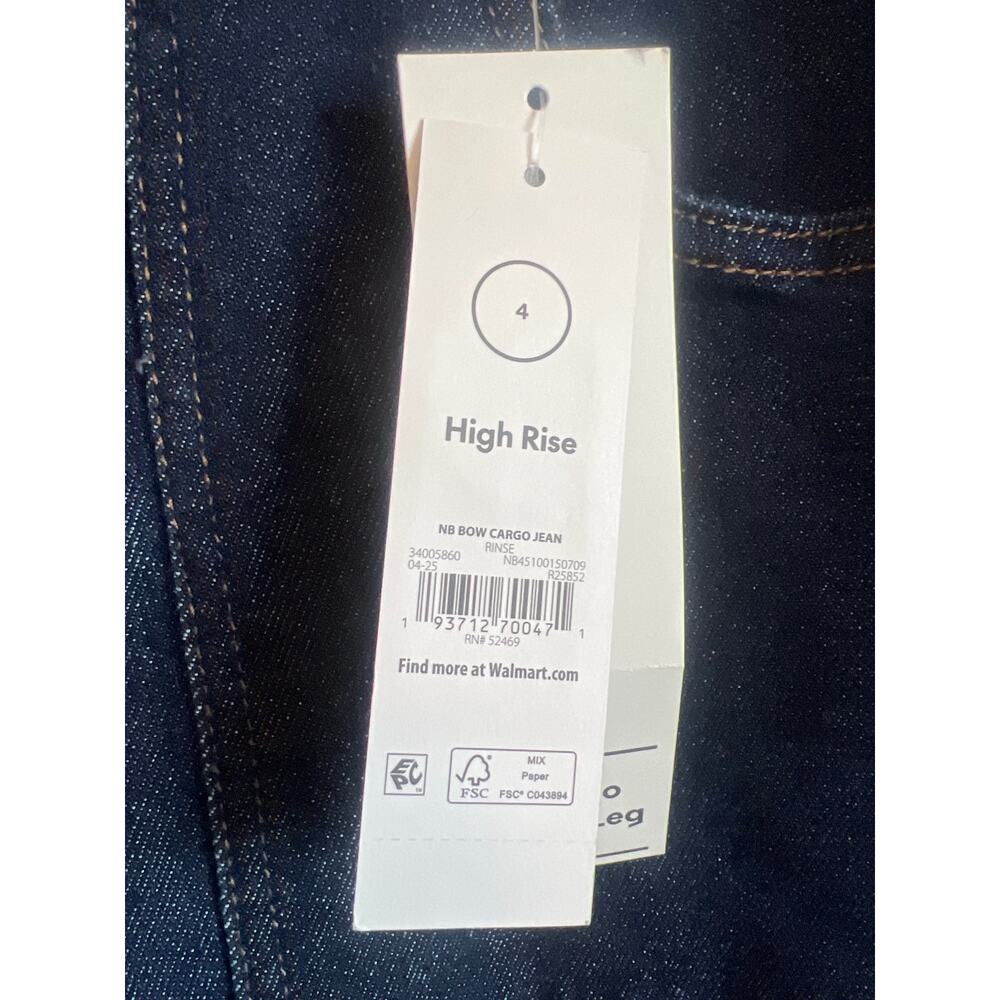 NO BOUNDARIES WOMENS BOW CARGO DARK DENIM STRETCH JEANS SIZE 4 NWT - Picture 6 of 12